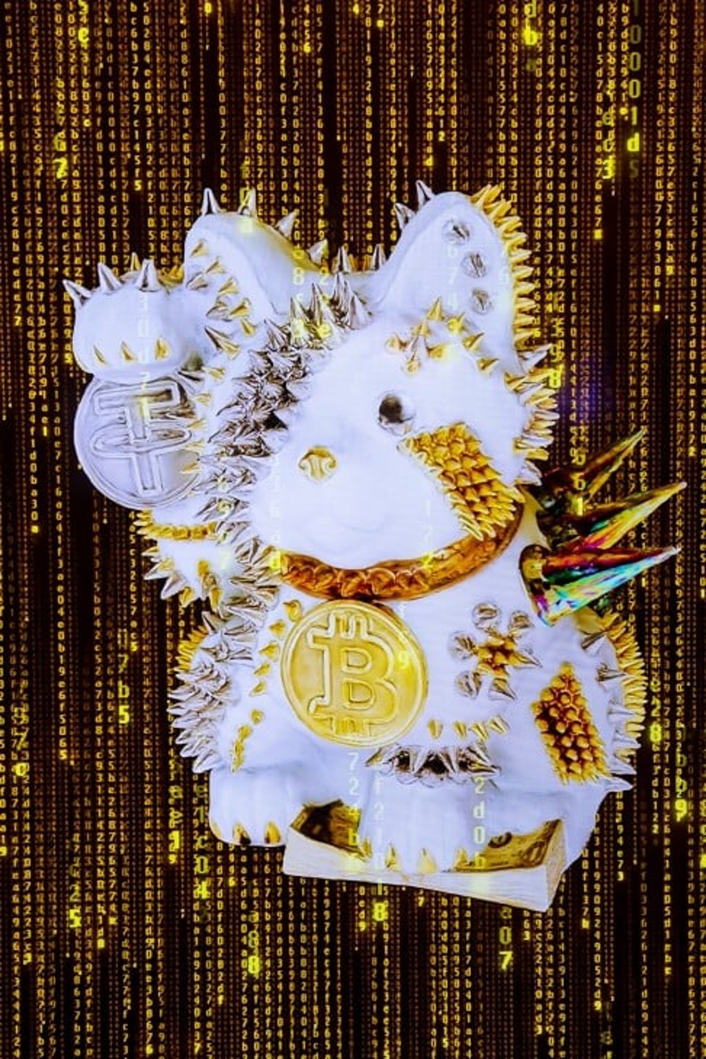 Takahiro Koga’s NEO MANEKINEKO -CRYPTO-, 2022 displayed at Digital Art Fair Xperience.